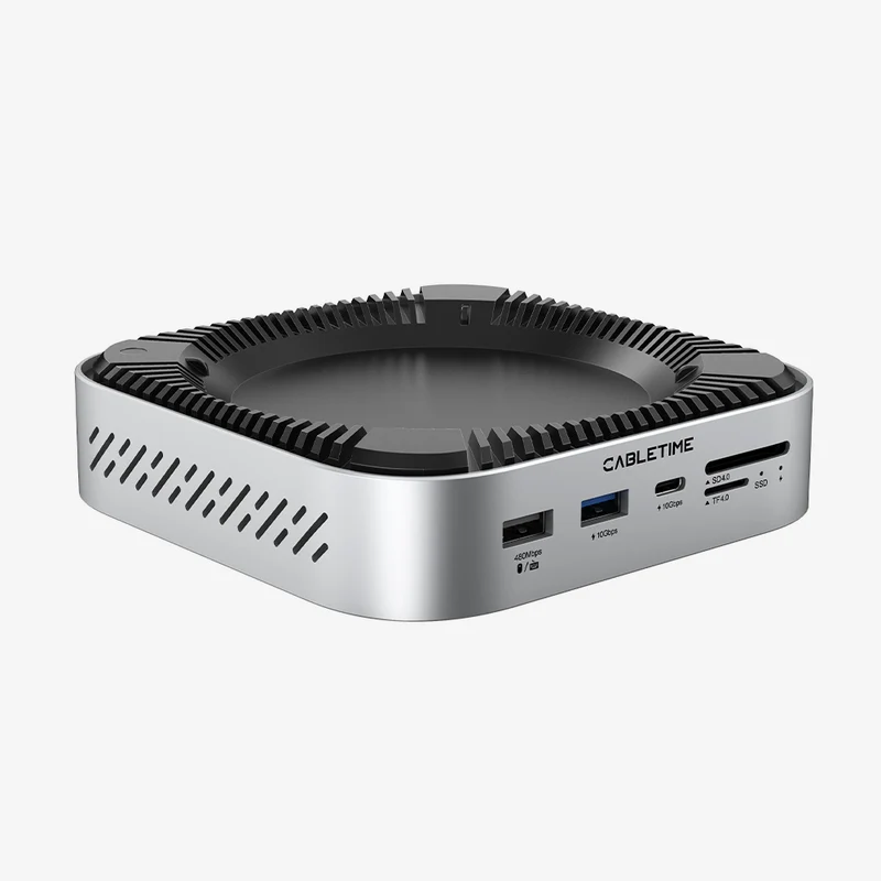 Mac Mini M4 Dock with 8TB NVMe SSD Expansion, Dual 4K Display & 10Gbps USB-C Hub