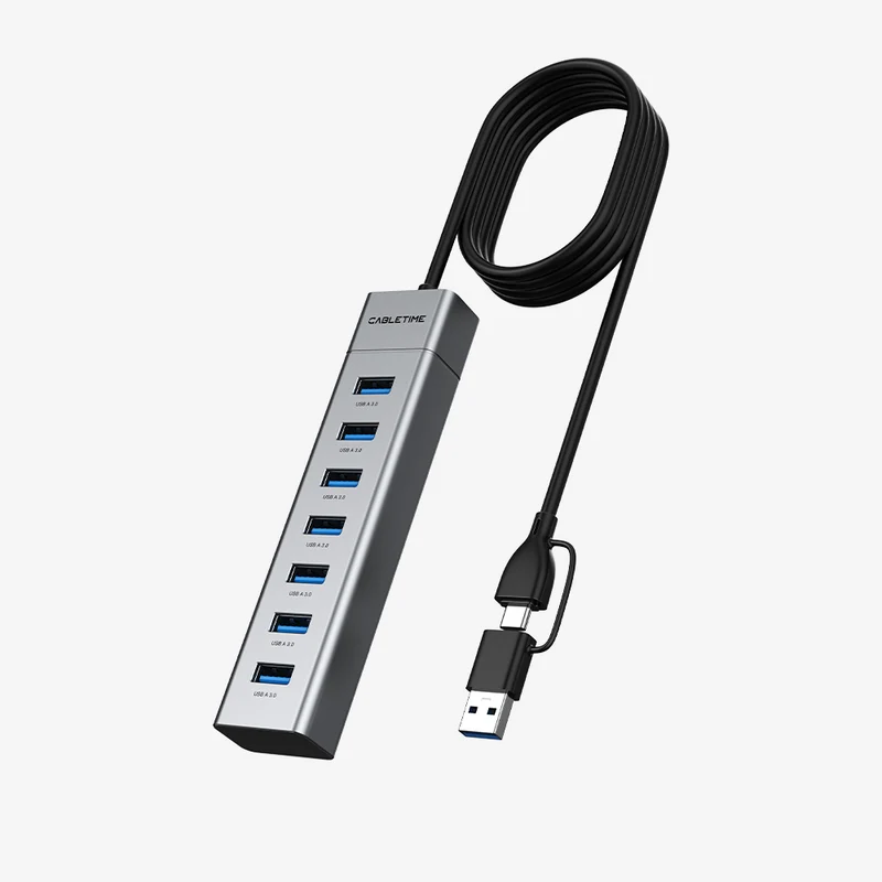 7-Port USB 3.0 Hub with 7 USB-A Ports