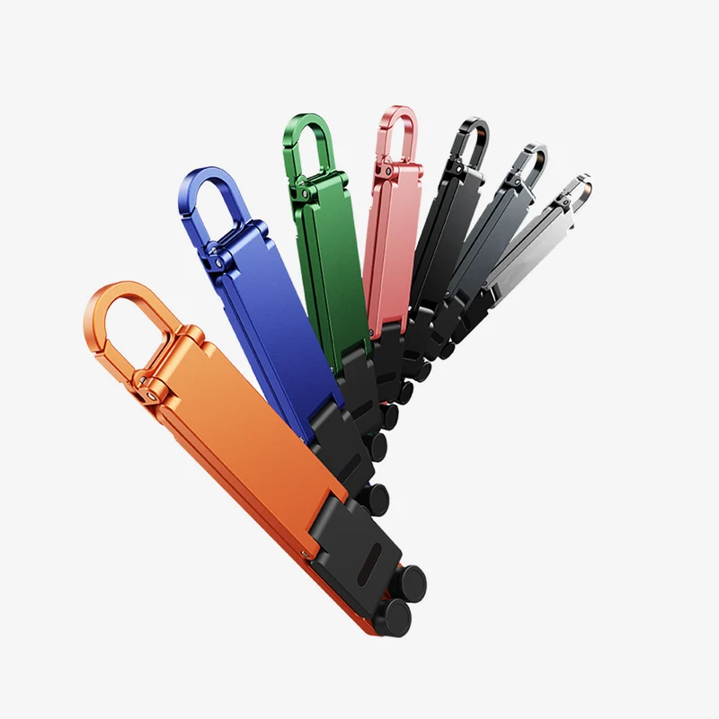 Foldable Keychain Phone Stand, Mini Aluminum Phone Holder for Travel
