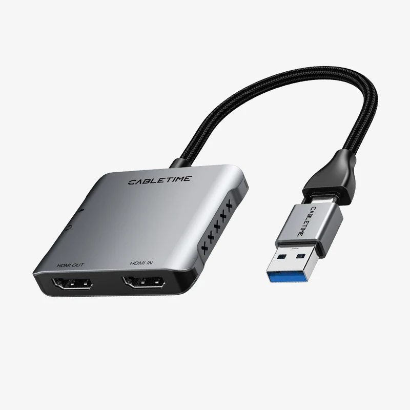 USB 3.0 HDMI Capture Card 1080P60 with 4K Loop Out for Streaming & Gaming