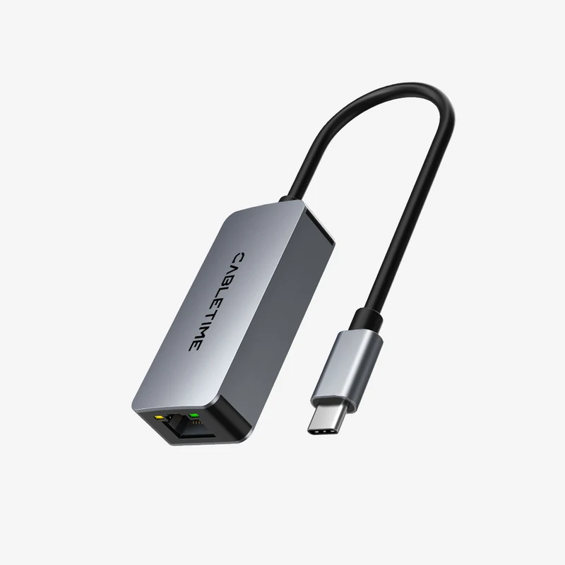 USB 3.1 Type C to 2.5G Rj45 Ethernet Lan Adapter for MacBook Pro/Air, iPad Pro,Dell XPS, Surface Laptop, Mac