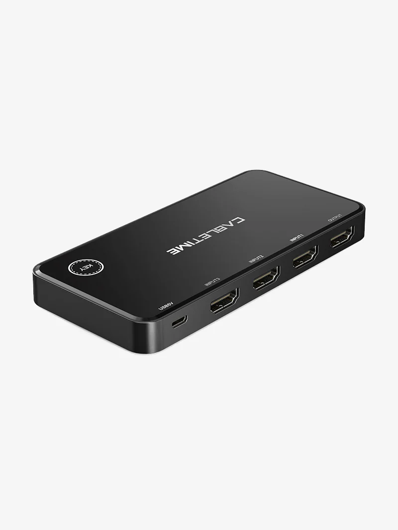 3 Port 4K HDMI Switch with IR Remote for TV Monitor