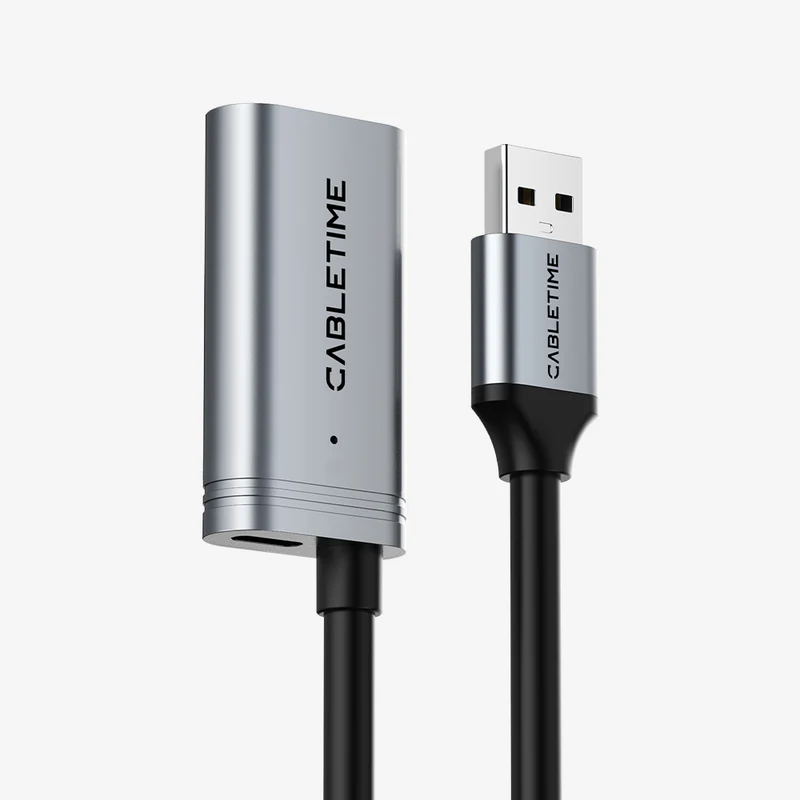 Active USB 2.0 Extension Cable Long Cable 480Mbps USB C External Power Supply for Computer VR