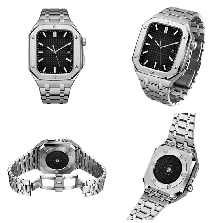 Bracelet en acier inoxydable 316L avec étui pour Apple Watch