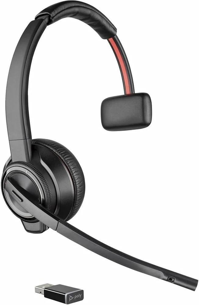 Poly W8210 Casque Sans fil Arceau Bureau/Centre d'appels Bluetooth Socle de chargement Noir 211423-03