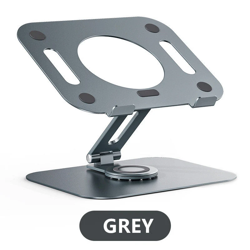 Support pour ordinateur portable réglable en aluminium avec base rotative à 360 °