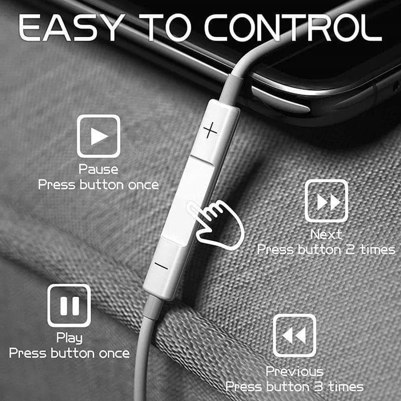 écouteurs Intra-auriculaires Filaires, avec Micro, pour Iphone 13 12 11 Pro Xr X 8 plus Max