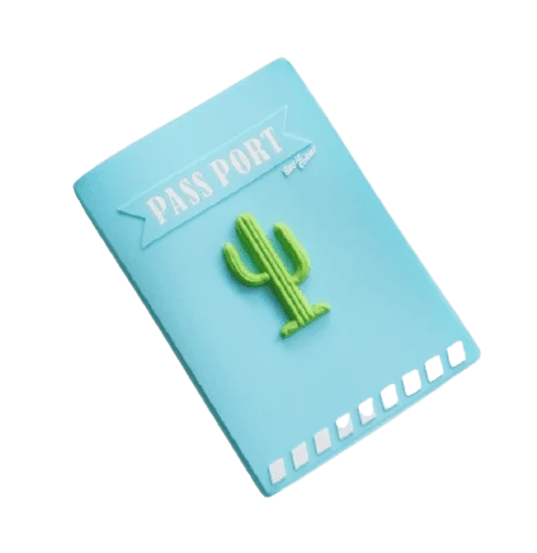 Etui passeport Cactus
