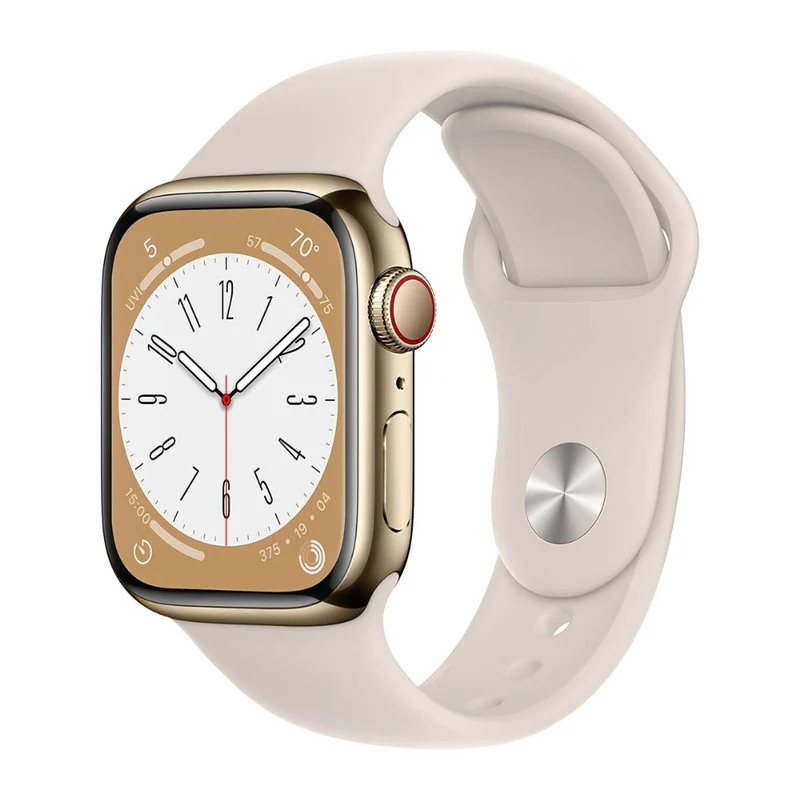 Apple Watch Series 8 Boîtier en acier inoxydable 45 mm Cellular - Or