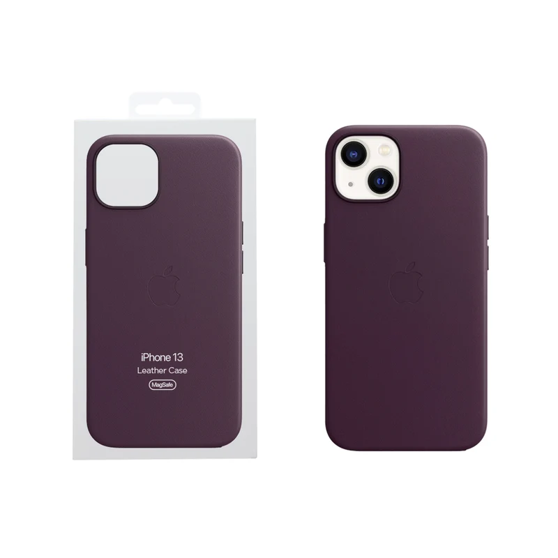 Apple iPhone 13 coque en cuir - Cerise noire